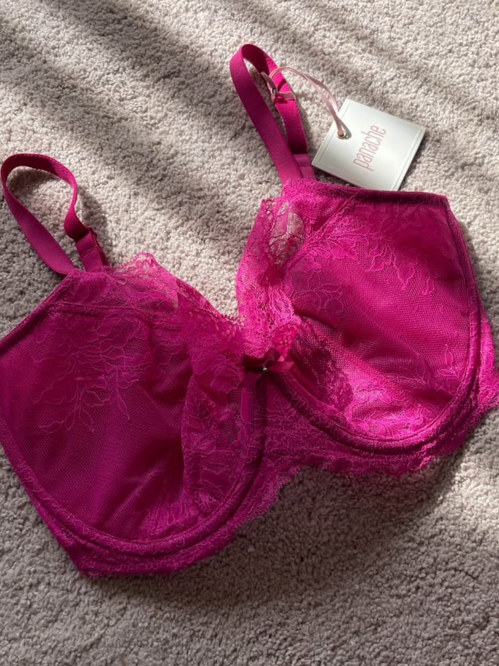 Panache Hot Pink Lace Underwire Bra